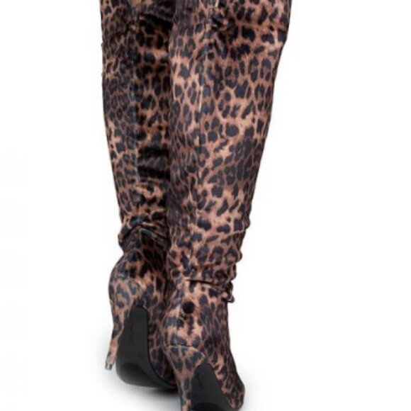DEDICATE OVER THE KNEE BOOTS / CRUSH VELVET / LEOPARD - Picture 5 of 7